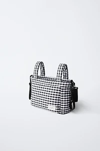 PLAID MATERNITY STROLLER BAG