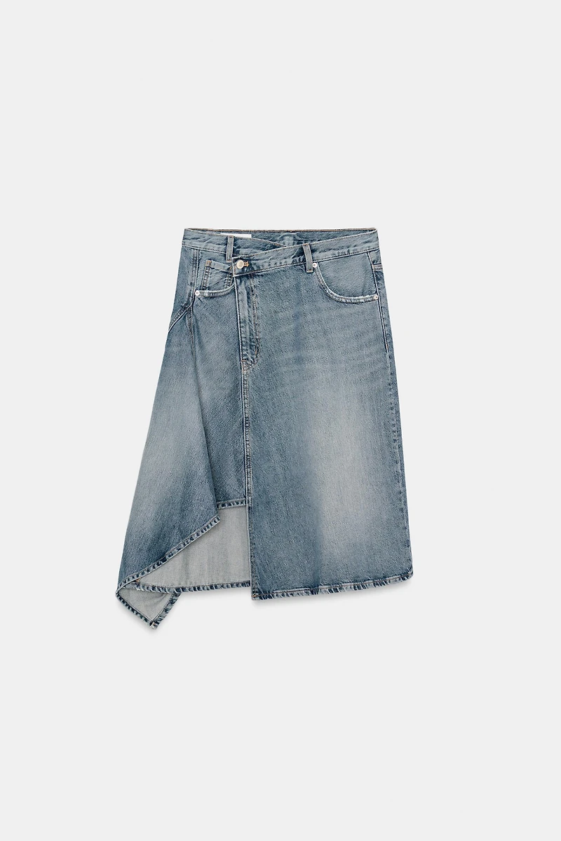 ASYMMETRIC TRF DENIM SKIRT
