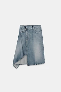ASYMMETRIC TRF DENIM SKIRT
