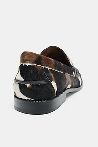 ANIMAL EMBOSSED LEATHER LOAFERS