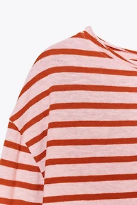SLUB STRIPED COTTON T-SHIRT
