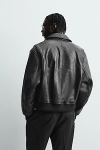 EMBOSSED LEATHER JACKET