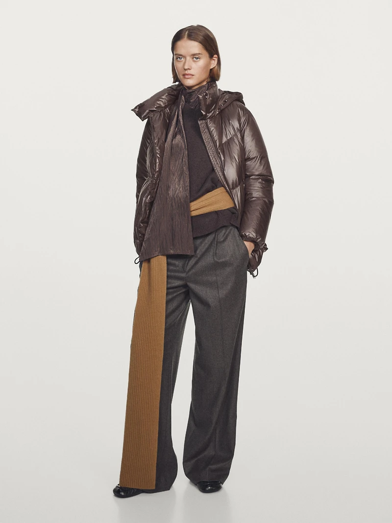 Doudoune shiny déperlante à capuche amovible