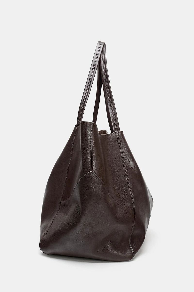 LEATHER MAXI SHOPPER BAG