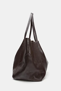 LEATHER MAXI SHOPPER BAG