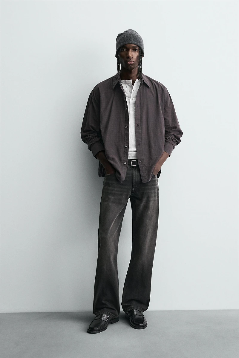 RELAXED FIT PLAID SHIRT