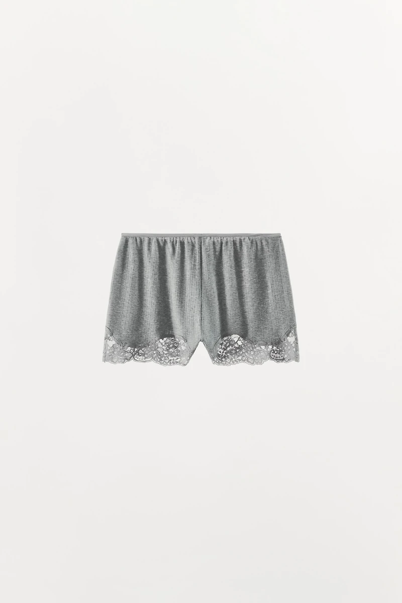 POINTELLE LACE SHORTS