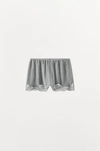 POINTELLE LACE SHORTS