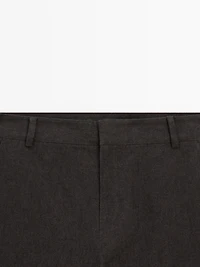 Slim fit linen blend trousers