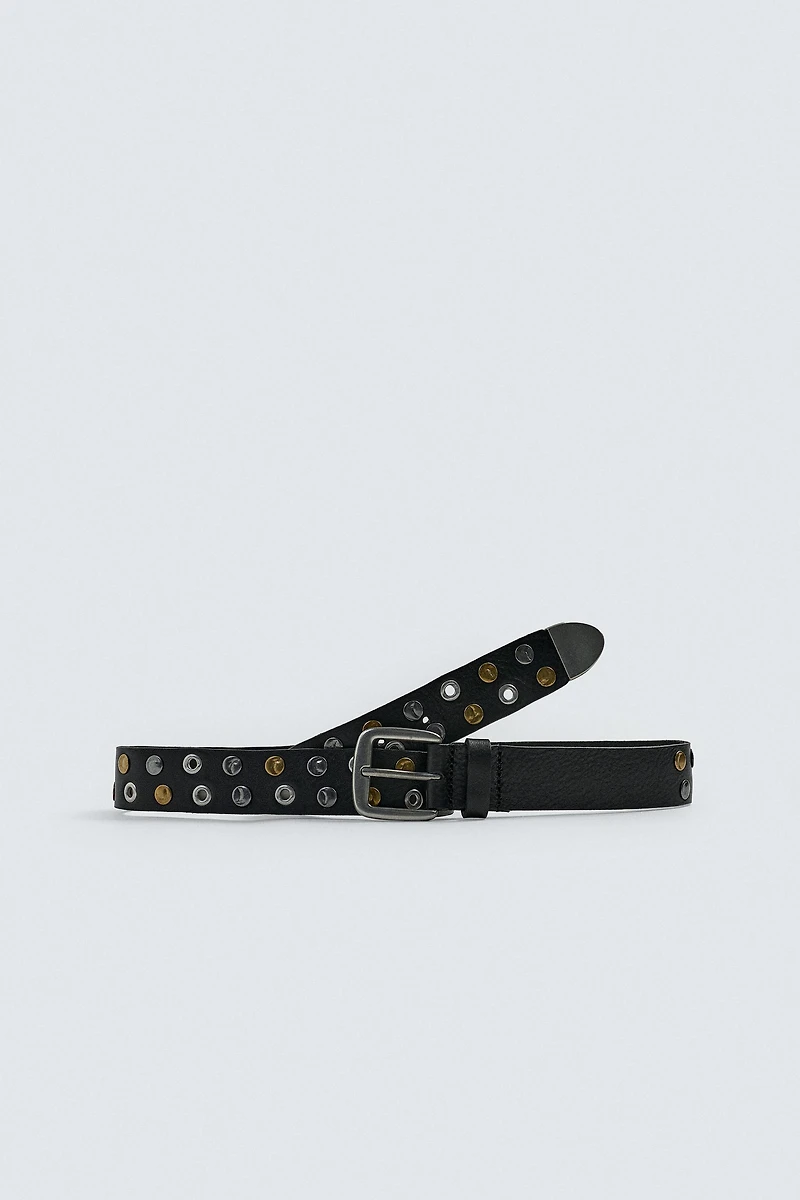 STUDDED LEATHER BELT