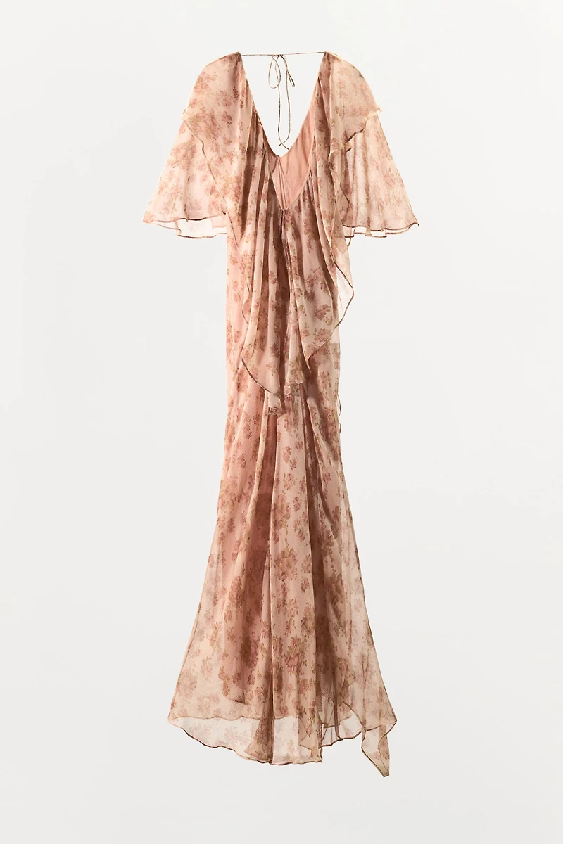 ROBE À VOLANTS ET IMPRIMÉ FLEURI