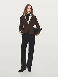 Straight-leg pinstripe trousers