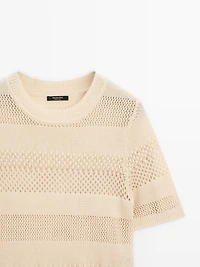 Short sleeve cutwork top