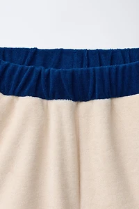 CONTRAST TOWEL EFFECT SHORTS