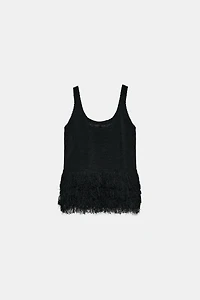 FRINGED KNIT TOP