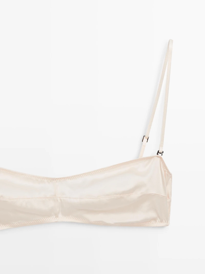 Silk blend bandeau top