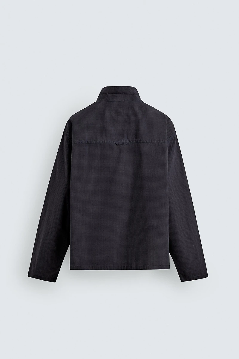CHEMISE RELAXED FIT À CARREAUX ET FERMETURE ÉCLAIR