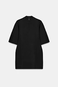 PLAIN KNIT MINI DRESS