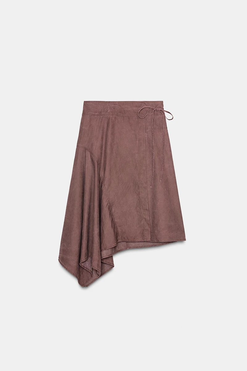 JUPE PARÉO ASYMÉTRIQUE EFFET DÉLAVÉ