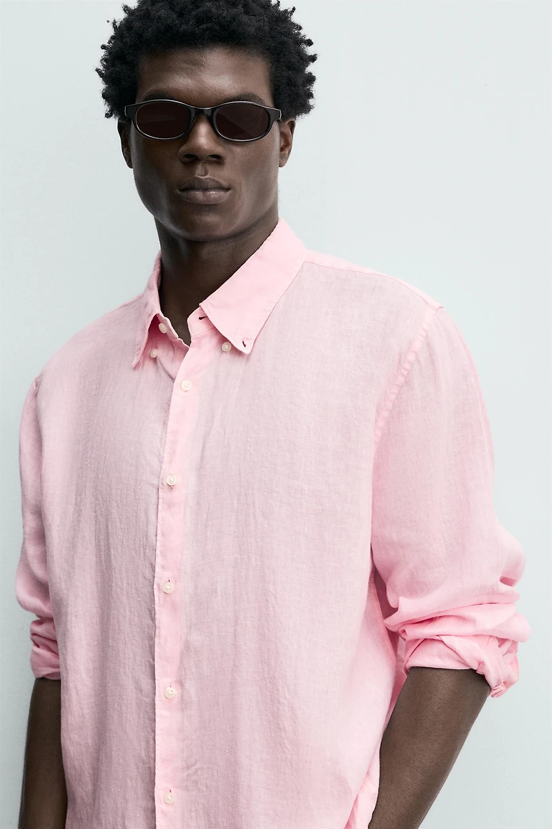 REGULAR FIT 100% LINEN SHIRT