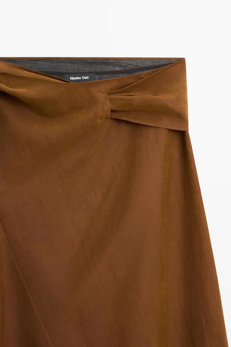 Midi skirt with pareo tie detail