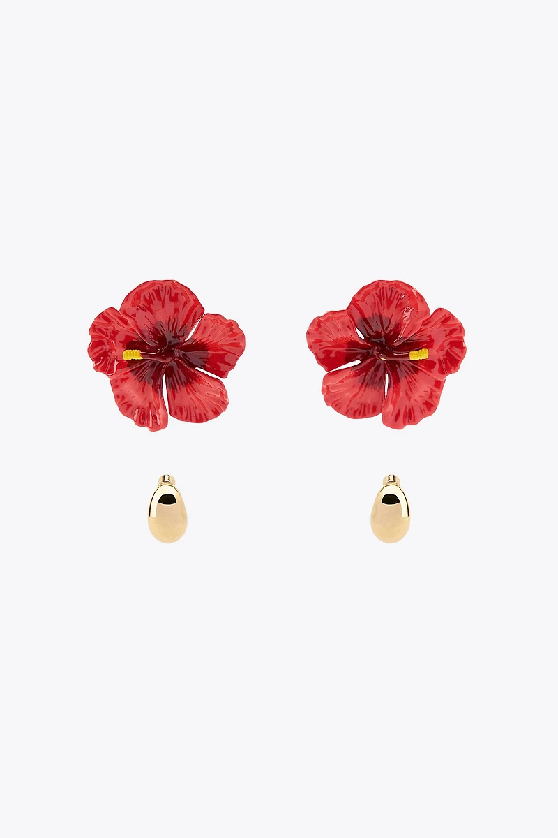 PACK OF FLOWER AND HOOP EARRINGS