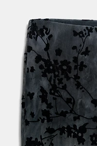 FLOCKED TULLE FLARE PANTS