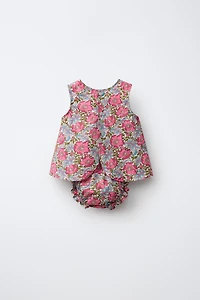 FLORAL PRINT BLOUSE AND BLOOMER SET MADE WITH LIBERTY FABRIC
