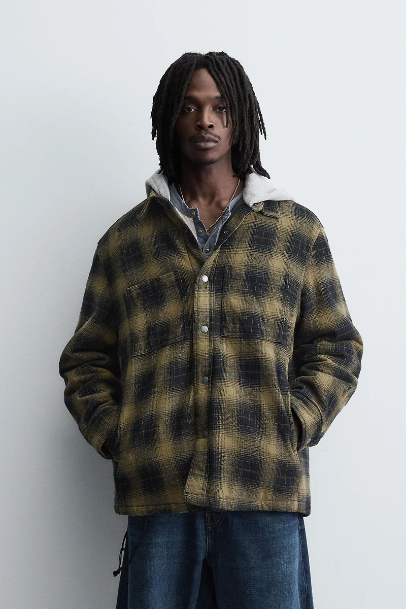 PLAID HOODIE OVERSHIRT