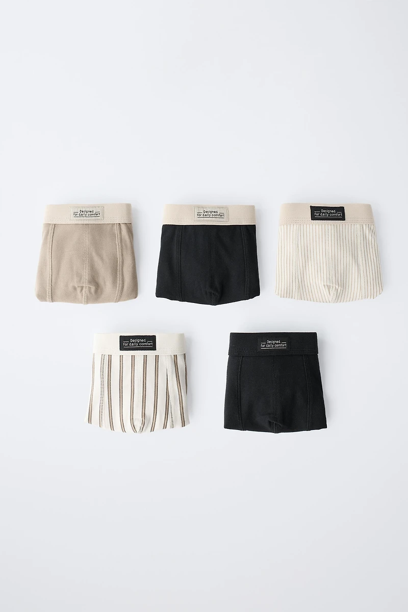 AGES 3-6 / FIVE-PACK OF STRIPED BOXERS