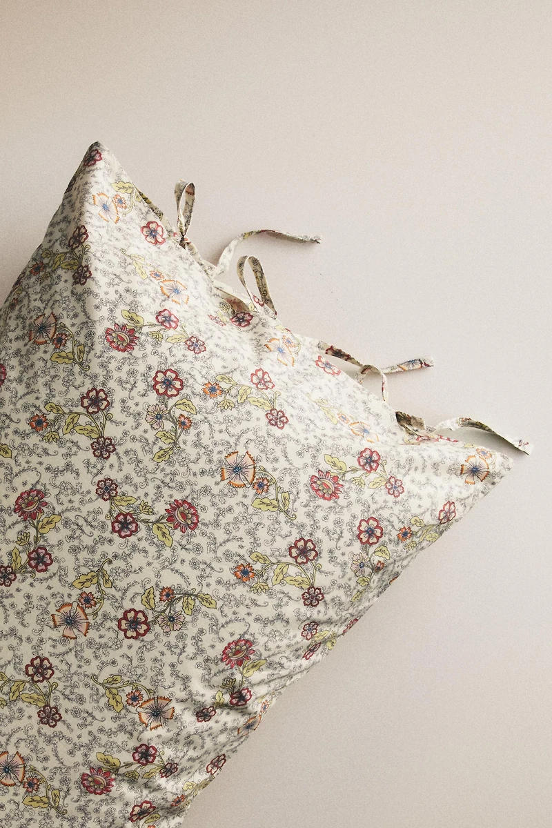 KIDS' FLORAL COTTON PILLOWCASE
