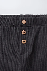 RIBBED LEGGINGS WITH BUTTONS
