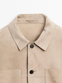 Surchemise en cuir et daim