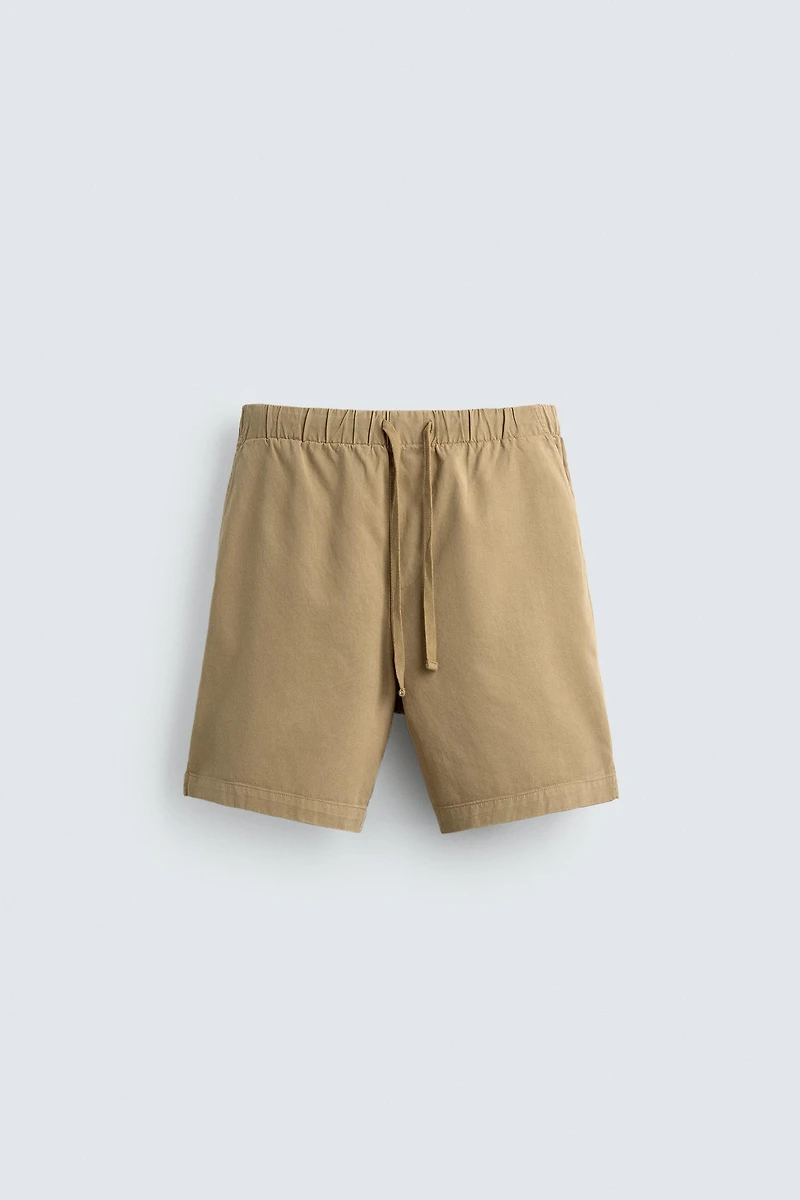 RELAXED FIT LYOCELL-COTTON SHORTS
