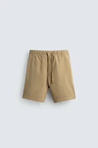 RELAXED FIT LYOCELL-COTTON SHORTS