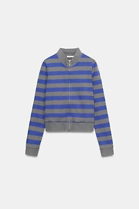 STRIPED ZIP SWEATSHIRT