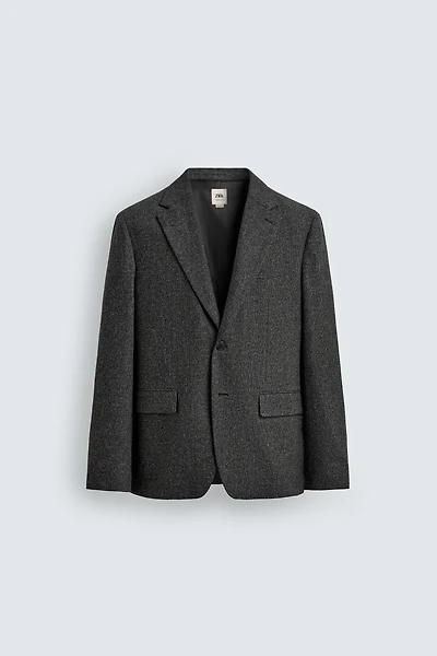 LIMITED EDITION WOOL TEXTURED SUIT BLAZER