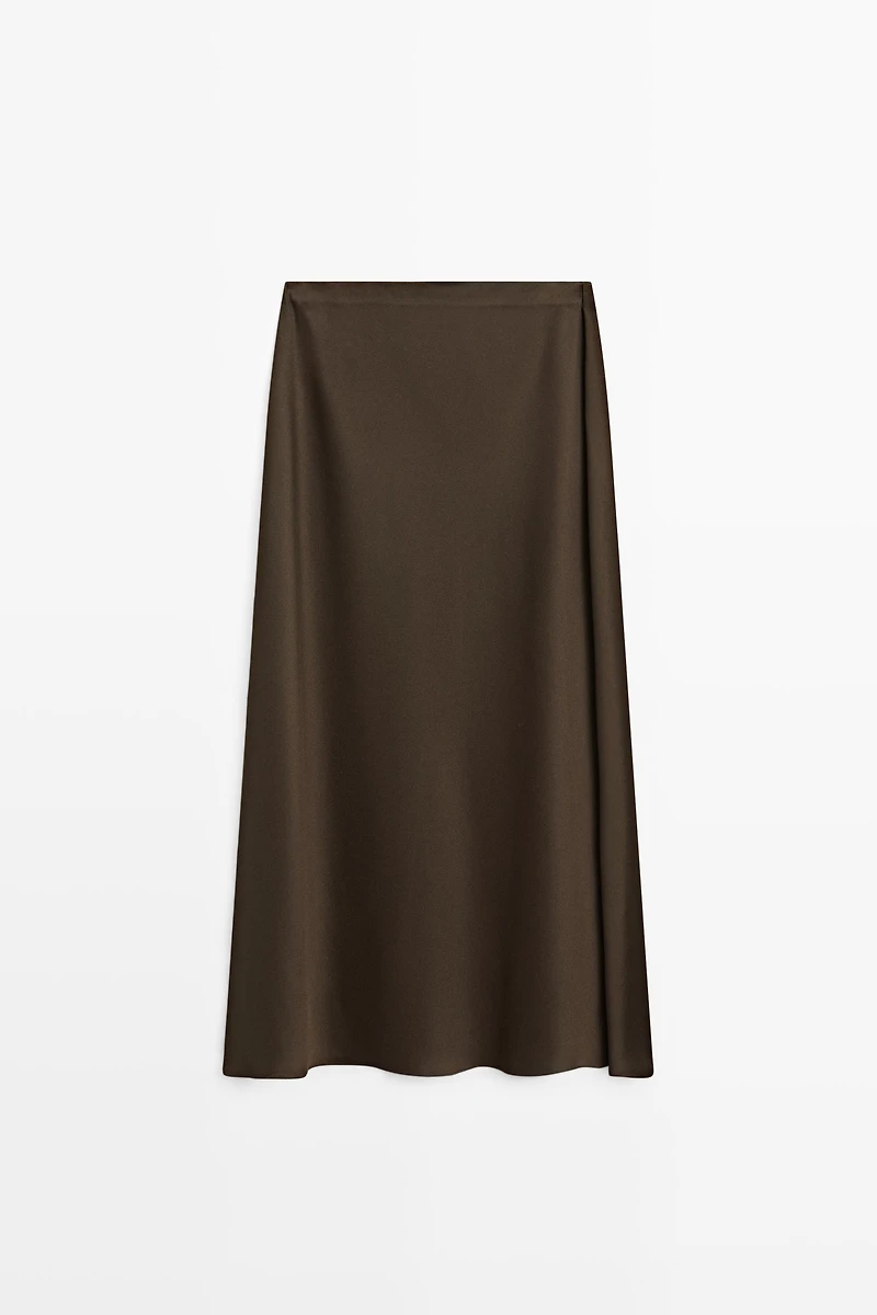 Flowing satin skirt