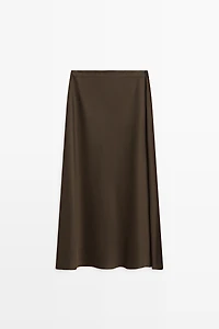 Flowing satin skirt