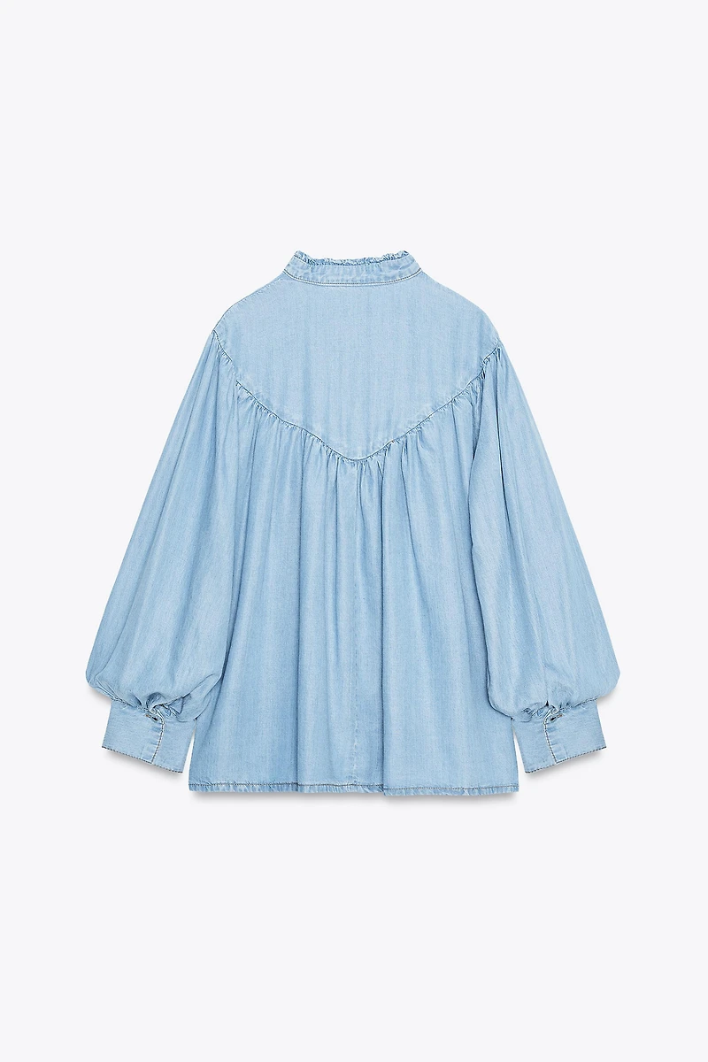 OVERSIZED FLOWY DENIM SHIRT
