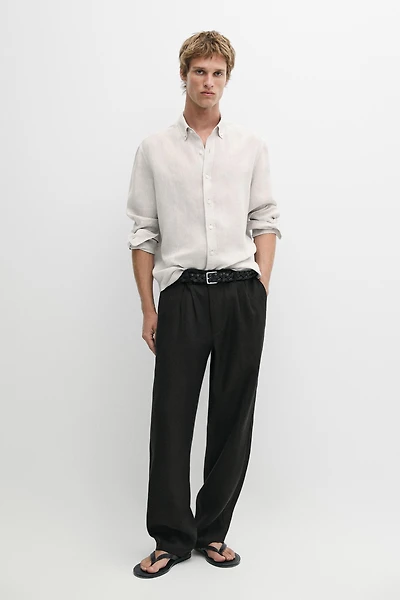 Regular fit 100% linen shirt