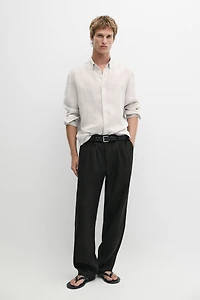 Regular fit 100% linen shirt