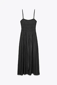 FLOWY ELASTIC MIDI DRESS