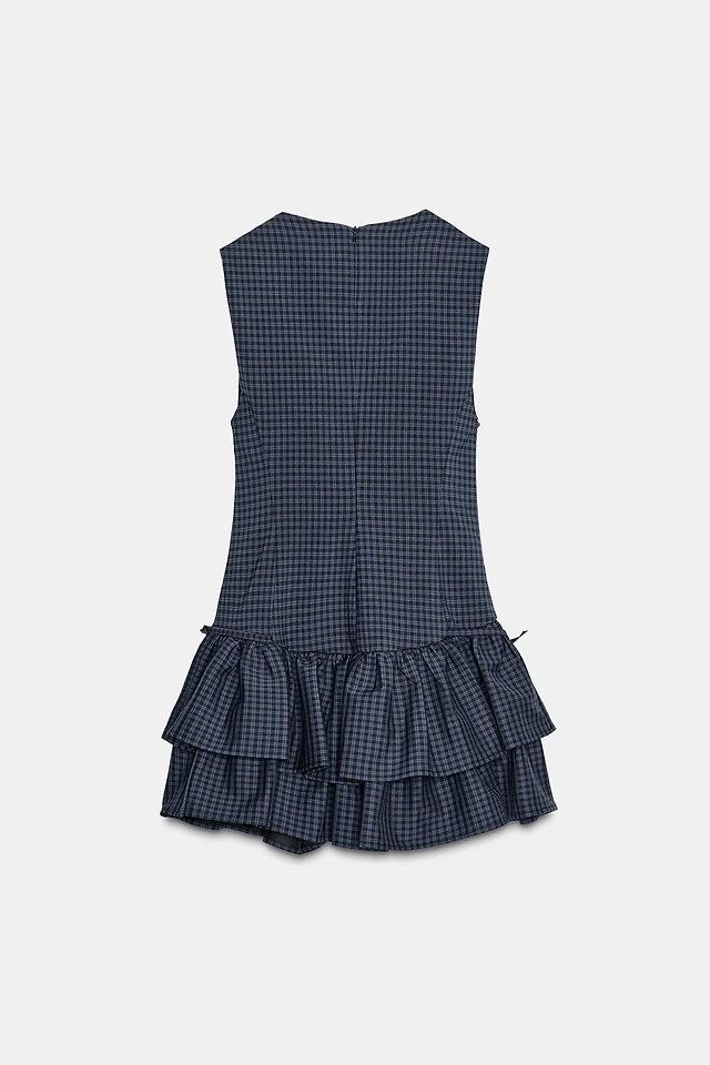 Zara PLAID RUFFLE SHORT DRESS at Mall of America in Bloomington, MN