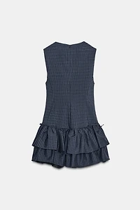 PLAID RUFFLE SHORT DRESS