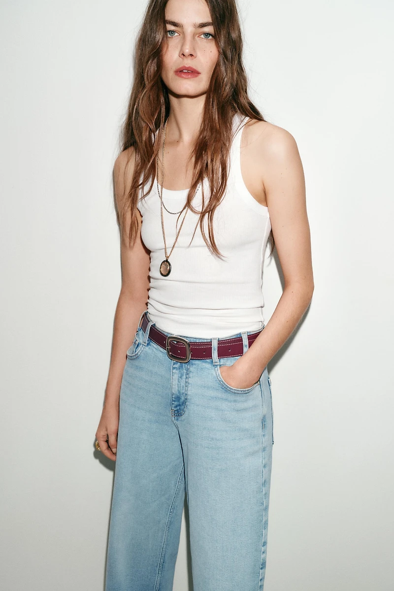 Z1975 BELTED HIGH-WAIST CULOTTE JEANS