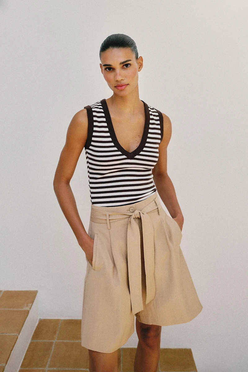 TIE-BELT SHORTS