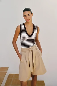 TIE-BELT SHORTS