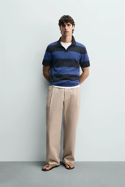 JACQUARD STRIPED KNIT POLO