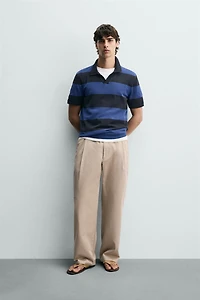 JACQUARD STRIPED KNIT POLO